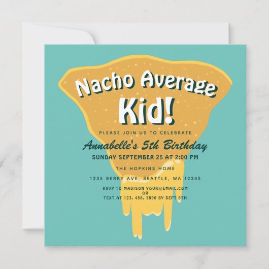 Nacho Average Kid Geburtstag Einladung (Vorderseite)