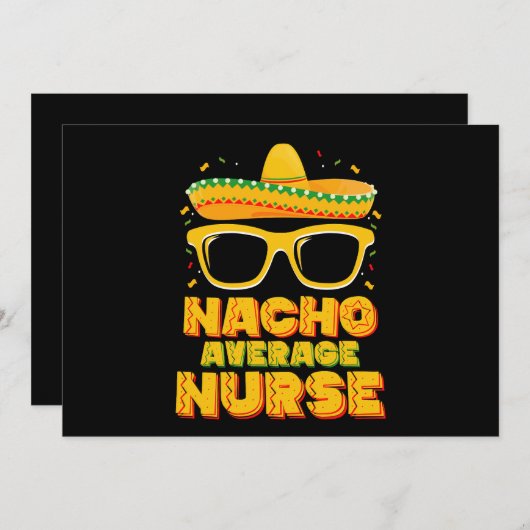 Nacho Average Nurse Cinco De Mayo Matching Family Einladung (Vorne/Hinten)