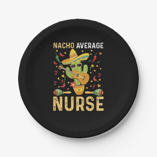 Nacho Average Nurse Cinco De Mayo Mexican Nursing Pappteller (Vorderseite)