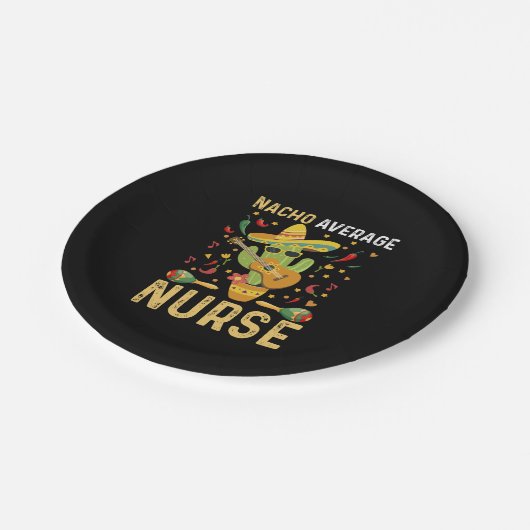 Nacho Average Nurse Cinco De Mayo Mexican Nursing Pappteller (Schrägansicht)