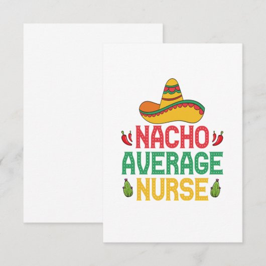 Nacho Average Nurse Funny Nursing Cinco De Mayo Dankeskarte (Vorne/Hinten)