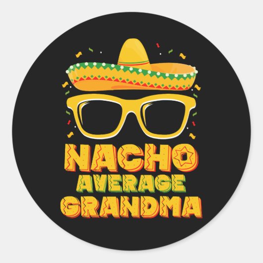 Nacho Average Oma Cinco De Mayo Family Runder Aufkleber (Vorderseite)