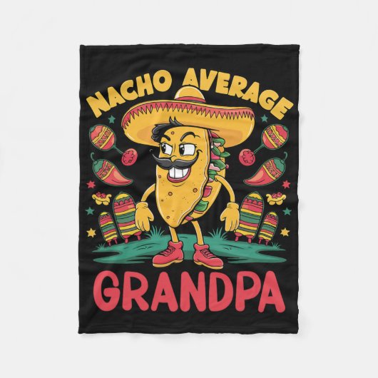 Nacho Average Opa Mexican Matching Cinco De Ma Fleecedecke (Vorderseite)