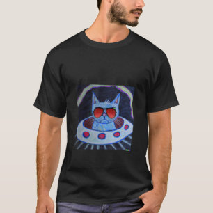 Nacho Average Patriotic Annoyed Space Cat Sungla T-Shirt