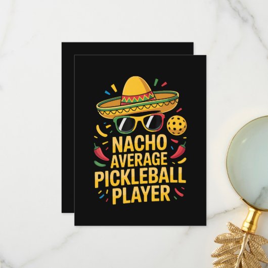 Nacho Average Pickleball Player Dankeskarte (Vorderseite/Rückseite Beispiel)