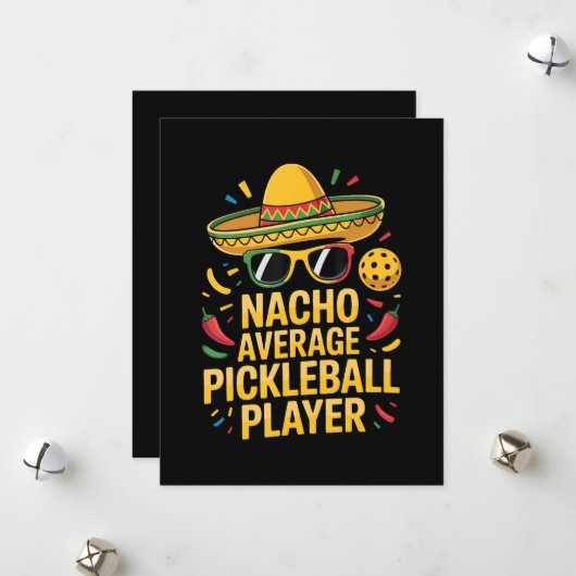 Nacho Average Pickleball Player Feiertagskarte (Vorderseite/Rückseite Beispiel)