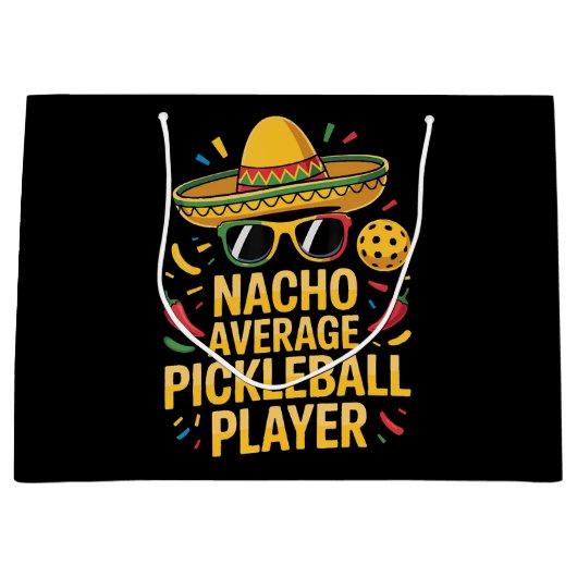 Nacho Average Pickleball Player Große Geschenktüte (Vorderseite)