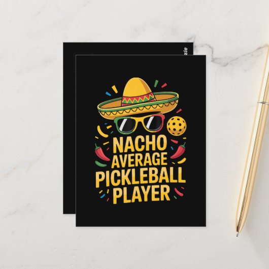Nacho Average Pickleball Player Postkarte (Vorderseite/Rückseite Beispiel)