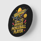 Nacho Average Pickleball Player Runde Wanduhr (Winkel)
