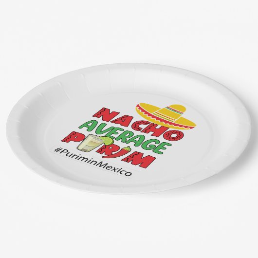 Nacho Average Purim Square Sticker Pappteller (Schrägansicht)