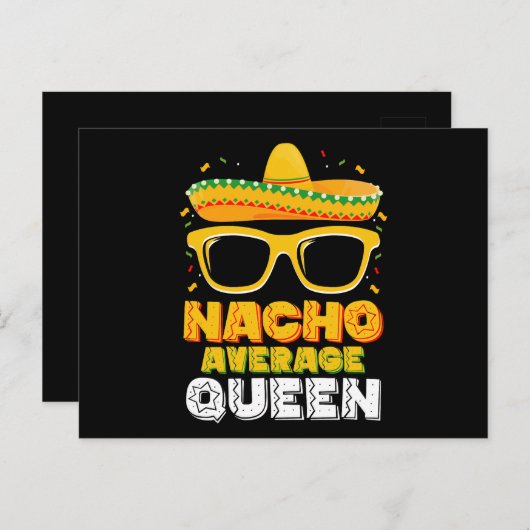 Nacho Average Queen Girl Family Cinco De Mayo Postkarte (Vorne/Hinten)