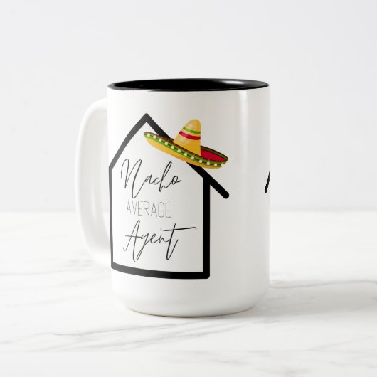 Nacho Average Real Anwesen Agent Zweifarbige Tasse (Vorderseite Links)