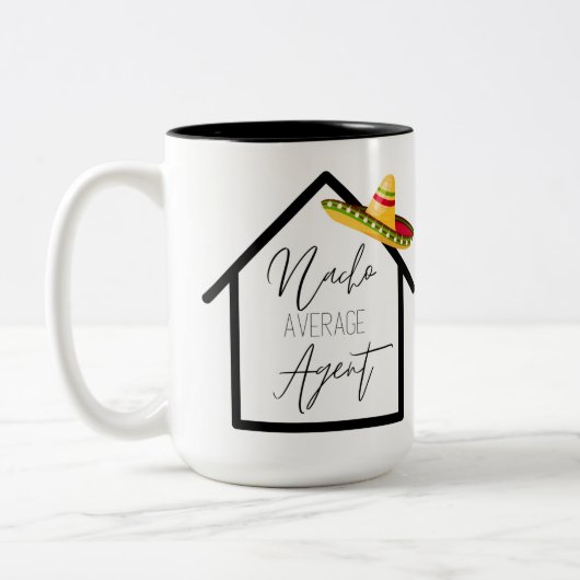 Nacho Average Real Anwesen Agent Zweifarbige Tasse (Links)