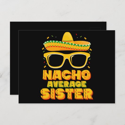 Nacho Average Sister Cinco De Mayo Matching Family Postkarte (Vorne/Hinten)