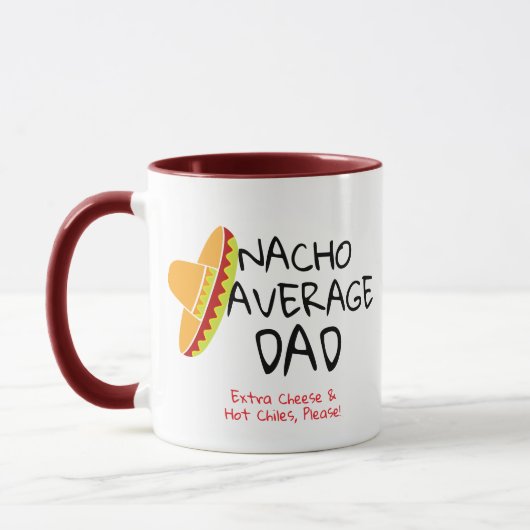 Nacho Average Vater Jokes Pun Funny Coffee Tasse (Links)