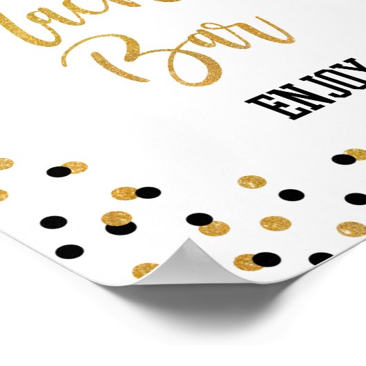 NACHO BAR Graduation Party Signieren Black Gold Gl Poster (Ecke)