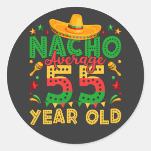 Nacho Durchschnitt 55 Jahre alt Cinco de Mayo Runder Aufkleber