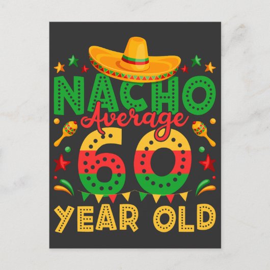 Nacho Durchschnitt 60 Jahre alt Cinco de Mayo Postkarte (Vorderseite)