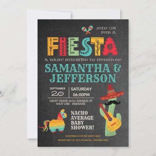 Nacho Durchschnitt mexikanische neutrale Dusche Ei Einladung (Vorderseite)