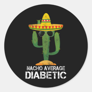 Nacho Durchschnittliche Diabetiker Diabetes-Bewuss Runder Aufkleber