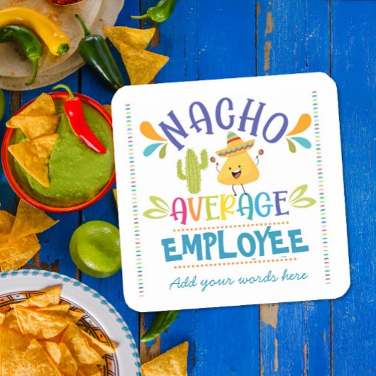 nacho durchschnittlicher Mitarbeiteraufkleber Quadratischer Aufkleber