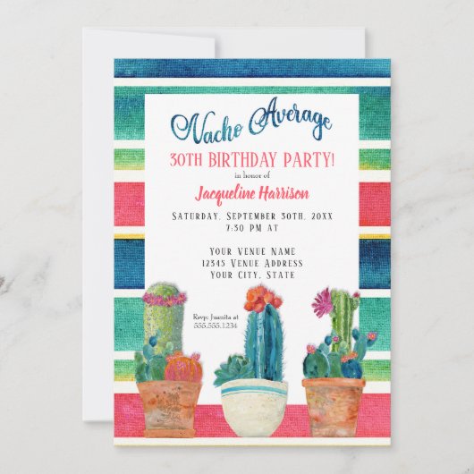 Nacho-durchschnittliches Einladung (Vorderseite)