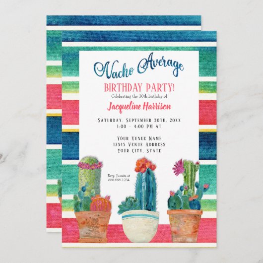 Nacho-durchschnittliches Einladung (Vorne/Hinten)