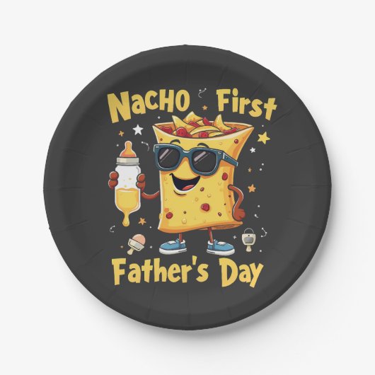Nacho Erster Vatertag Cinco De Mayo Vater Pappteller (Vorderseite)