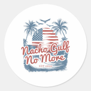 Nacho Gulf No more Trump Sommer 90s Beach _1 Runder Aufkleber