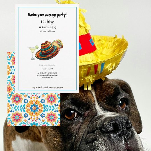 Nacho Ihr durchschnittlicher Hund Sombrero Taco Ei Einladung