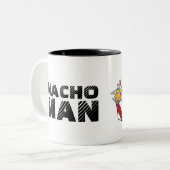 Nacho Man Cheese Chips Nachos Funny Feinschmecker Zweifarbige Tasse (Vorderseite Links)