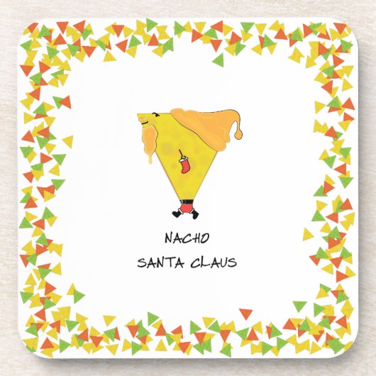 Nacho Santa mit Chips Getränkeuntersetzer (Vorderseite)