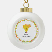 Nacho Santa mit Chips Keramik Kugel-Ornament (Vorderseite)