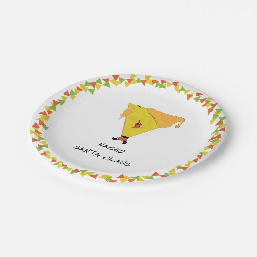 Nacho Santa mit Chips Pappteller (Schrägansicht)