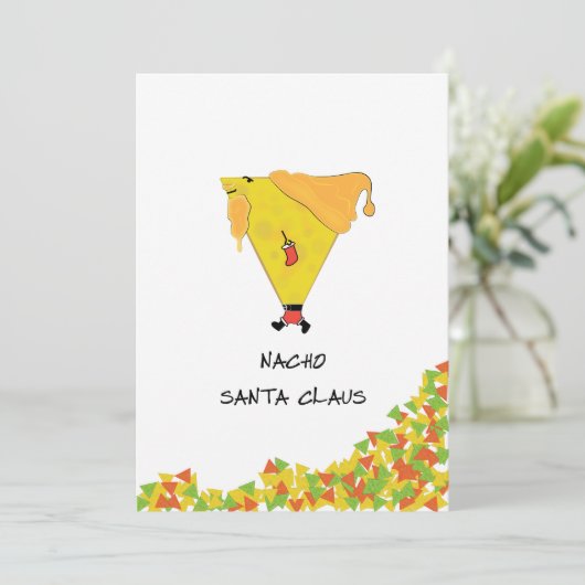 Nacho Santa mit Chips Party Einladung (Stehend Vorderseite)