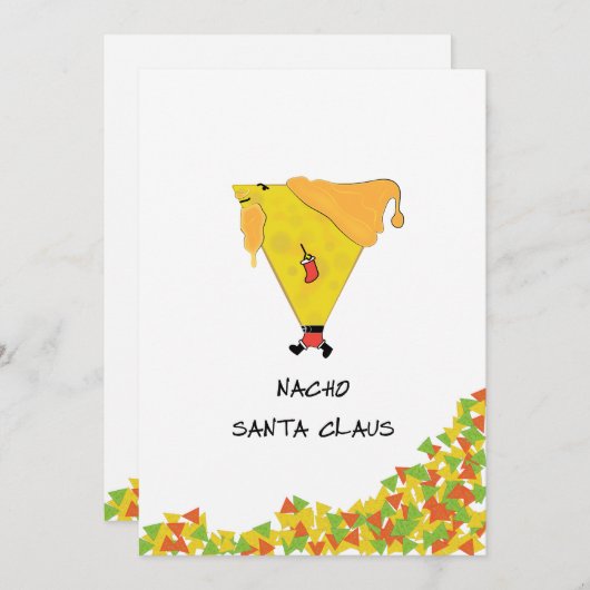 Nacho Santa mit Chips Party Einladung (Vorne/Hinten)