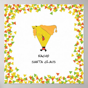 Nacho Santa mit Chips Poster