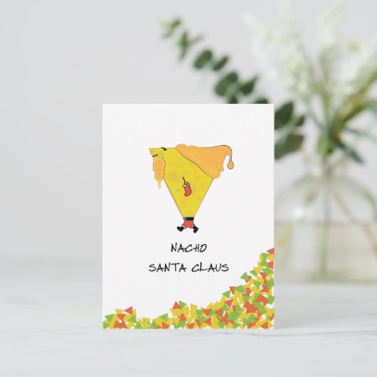 Nacho Santa mit Chips Postkarte (Stehend Vorderseite)