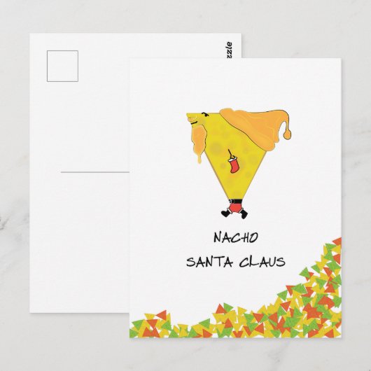 Nacho Santa mit Chips Postkarte (Vorne/Hinten)