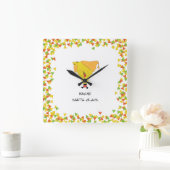 Nacho Santa mit Chips Quadratische Wanduhr (Zuhause)