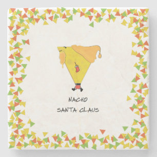 Nacho Santa mit Chips Steinuntersetzer