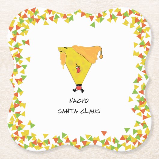 Nacho Santa mit Chips Untersetzer (Vorderseite)
