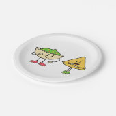 Nacho und Guacamole Pappteller (Schrägansicht)