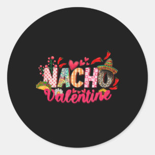 Nacho Valentine mit Mexiko Sombrero Valentinstag Runder Aufkleber