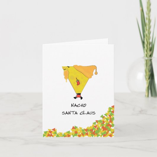 Nacho-Weihnachtsmann mit Chips Einladung (Vorderseite)
