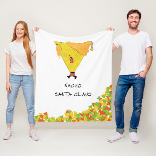 Nacho-Weihnachtsmann mit Chips Fleecedecke