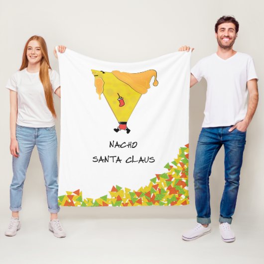 Nacho-Weihnachtsmann mit Chips Fleecedecke (Beispiel)