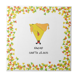 Nacho-Weihnachtsmann mit Chips Fliese