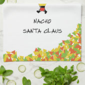 Nacho-Weihnachtsmann mit Chips Geschirrtuch (Gefaltet)