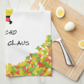 Nacho-Weihnachtsmann mit Chips Geschirrtuch (Viertel Falte)